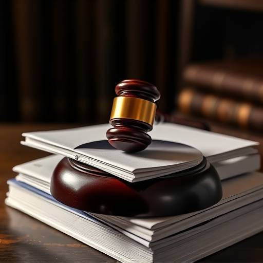 Legal gavel resting on a stack of bound documents, symbolizing the terms and conditions agreement.