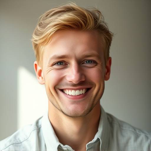 Portrait of James O'Connell, Cultural Immersion Guide at Horizon Explorations, a smiling man with short blonde hair wearing a linen shirt.